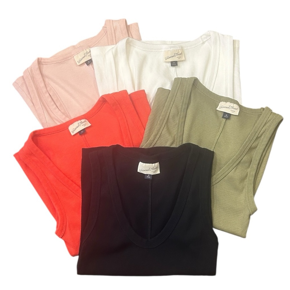 Bundle of Universal Thread Ribbed Sleeveless Tank Tops Medium - Picture 2 of 7